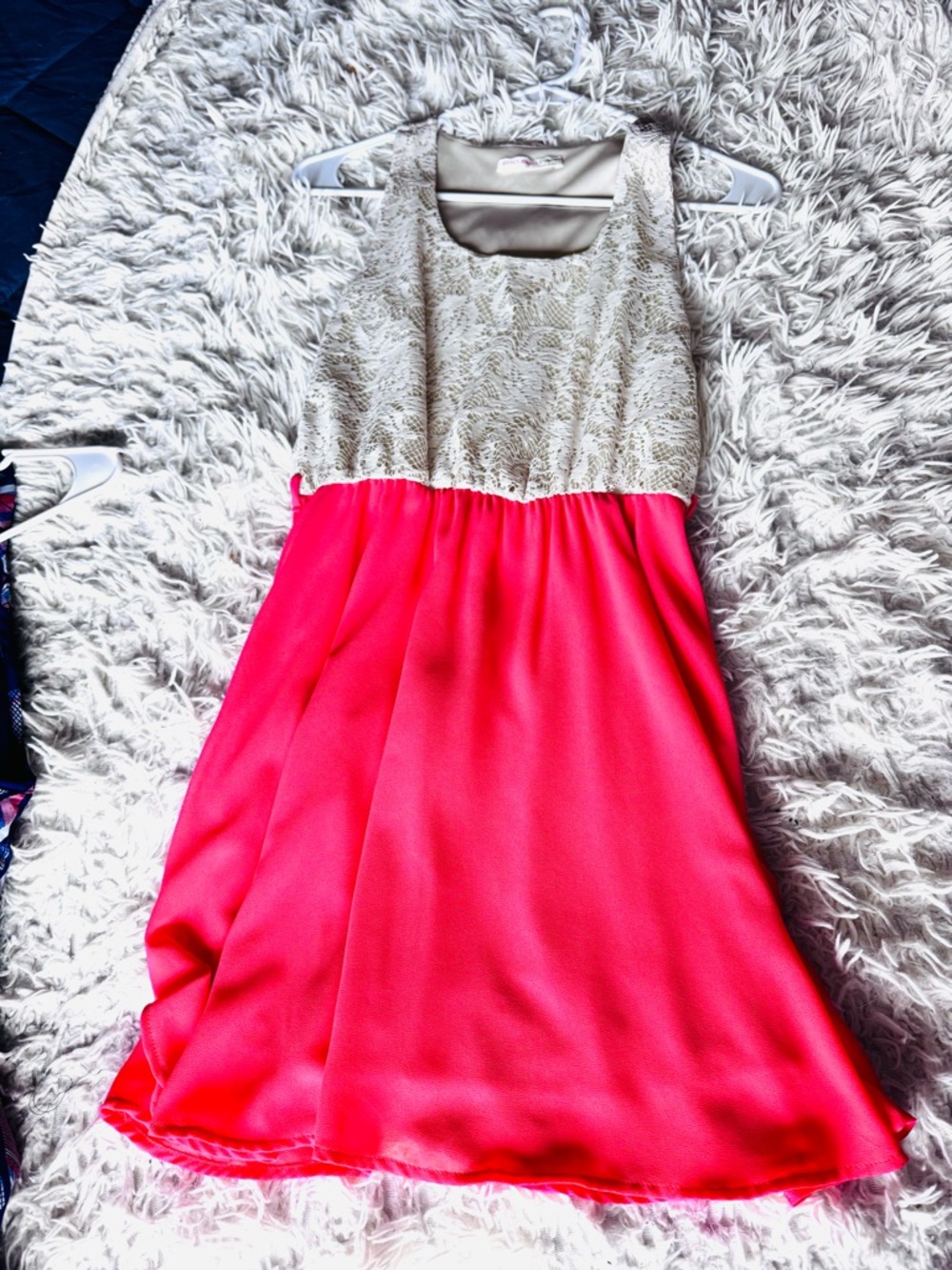 a'gaci Cream Dress with White Straps